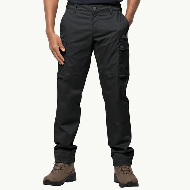 Jack Wolfskin Black Arctic Road Quick Dry Cargo Trousers