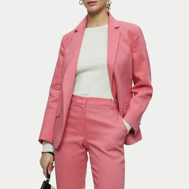Jigsaw Pink Portofino Linen Blend Blazer