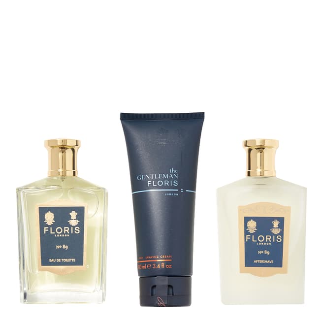 Floris London No.89 EDT 100ml, Aftershave 100ml & Shaving Cream 200ml Collection