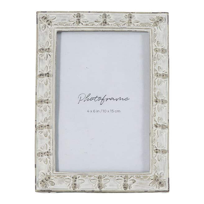 Gallery Living Honey Bee 4x6inch Photo Frame, Antique Grey