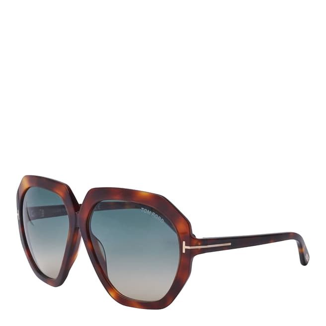 Tom Ford Women's Brown Tortoise/Green Havana Pippa Tom Ford Sunglasses 60mm
