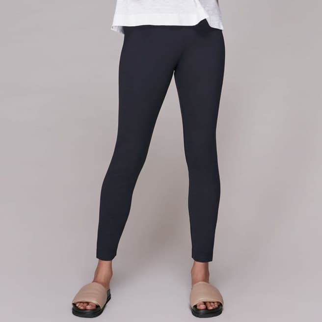 WHISTLES Navy Slim Fit Ponte Trousers
