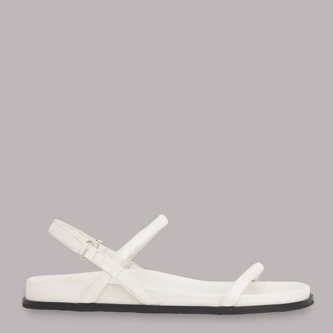 WHISTLES White Shelby Padded Leather Sandals