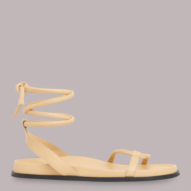 WHISTLES Camel Cleo Padded Strappy Leather Sandals