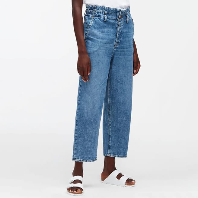 7 For All Mankind Blue Ease Dylan Cropped Stretch Jeans