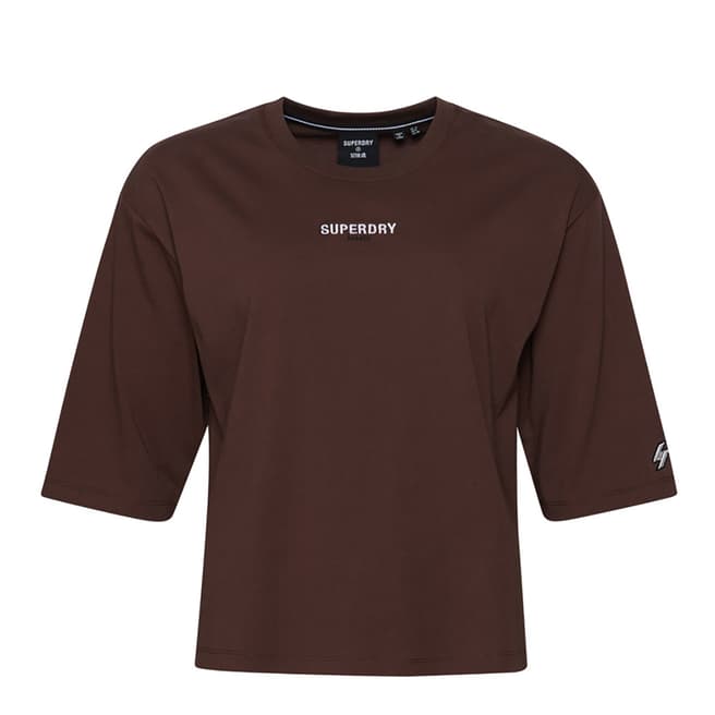 Superdry Brown Embroidered Boxy T-Shirt