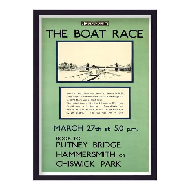 Vintage Travel Posters The Boat Race Putney Bridge v3 44x33cm Framed Print