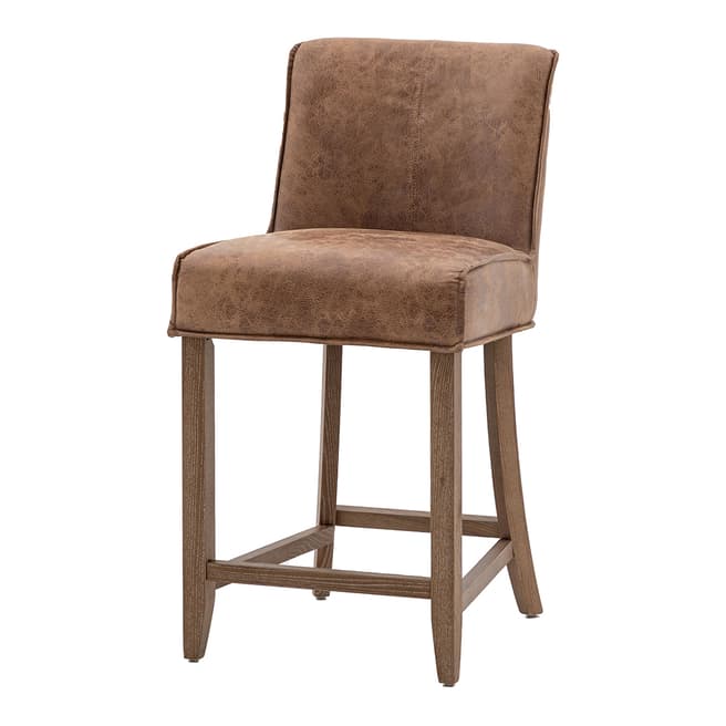 Gallery Living Fallbrook Bar Stool Brown Leather, Set of 2