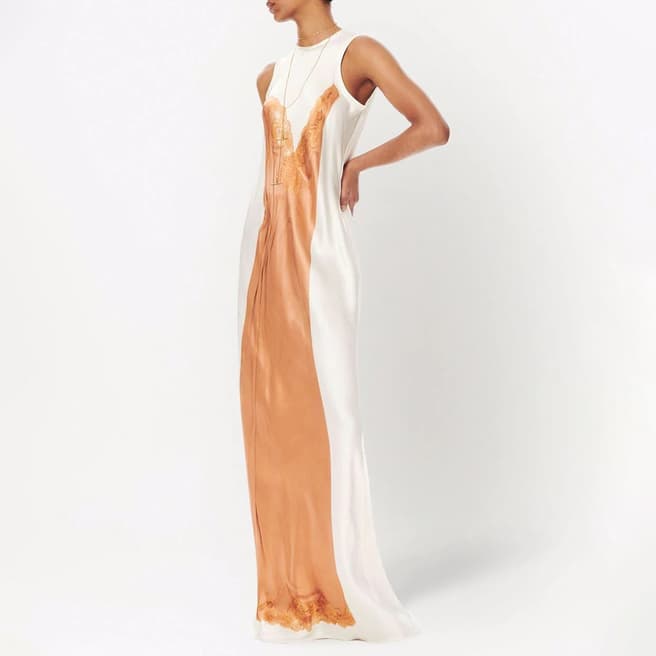 Victoria Beckham White Sleeveless Silk Maxi Dress