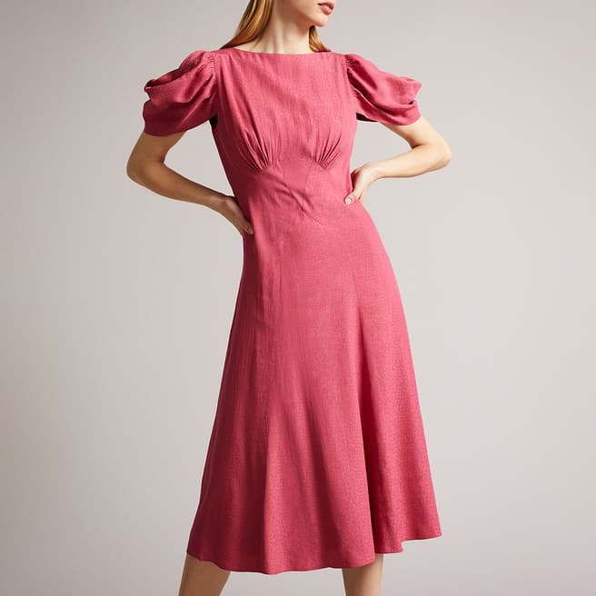 Ted Baker Pink Tulipip Panelled Midi Tea Dress