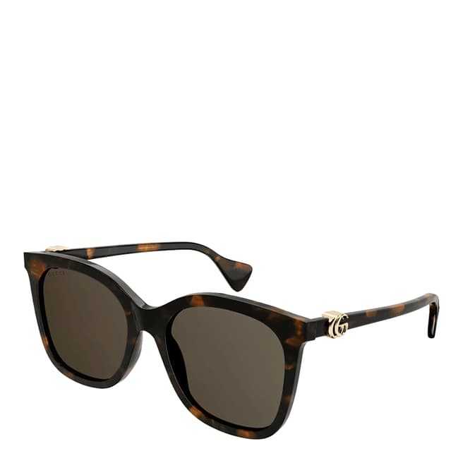 Gucci Women's Brown Dark Havana Gucci Sunglasses 55mm