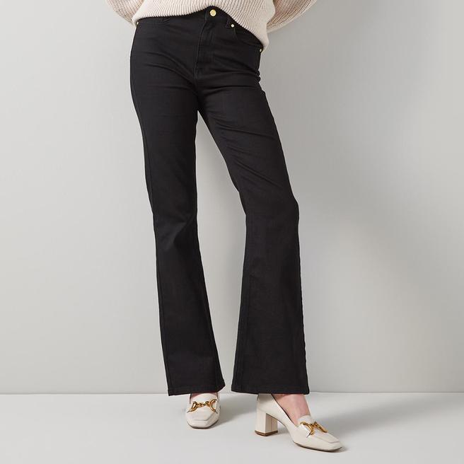 L K Bennett Black Cora Cotton Blend Jeans