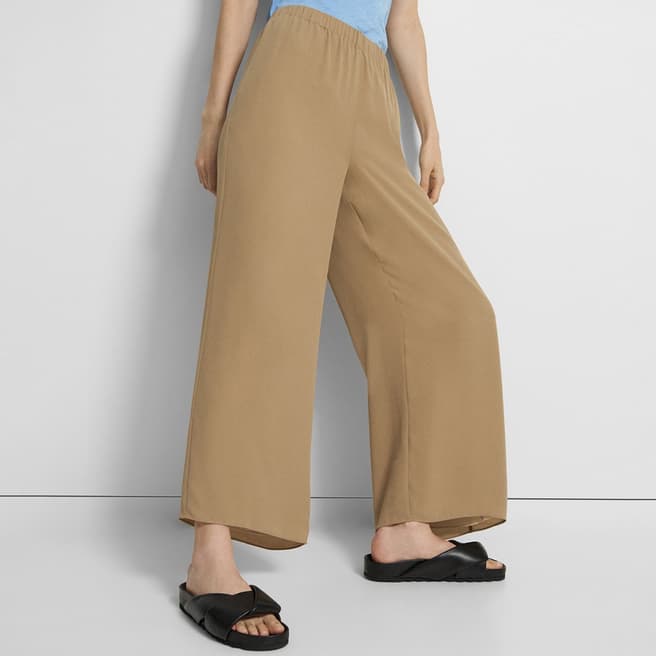 Theory Camel Wide Leg Trousers