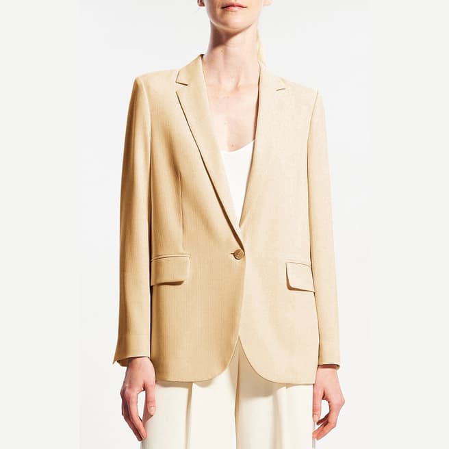 Theory Champagne Casual Single Breasted Blazer