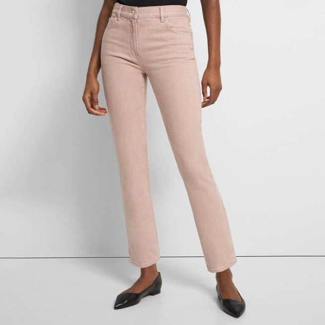 Theory Pale Pink Trecca Stretch Slim Jeans