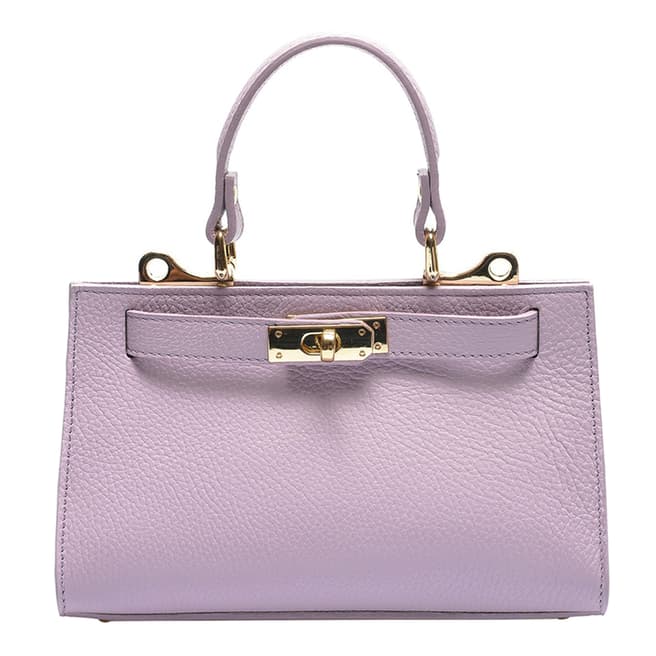 Isabella Rhea Lilac Leather Front Buckle Handbag