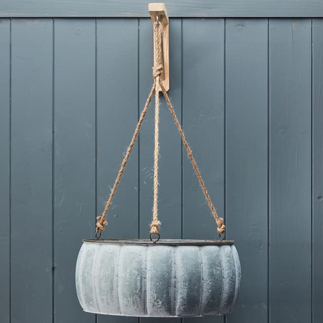 The Satchville Gift Company Set Of Two Hanging Vintage Style Zinc Planters