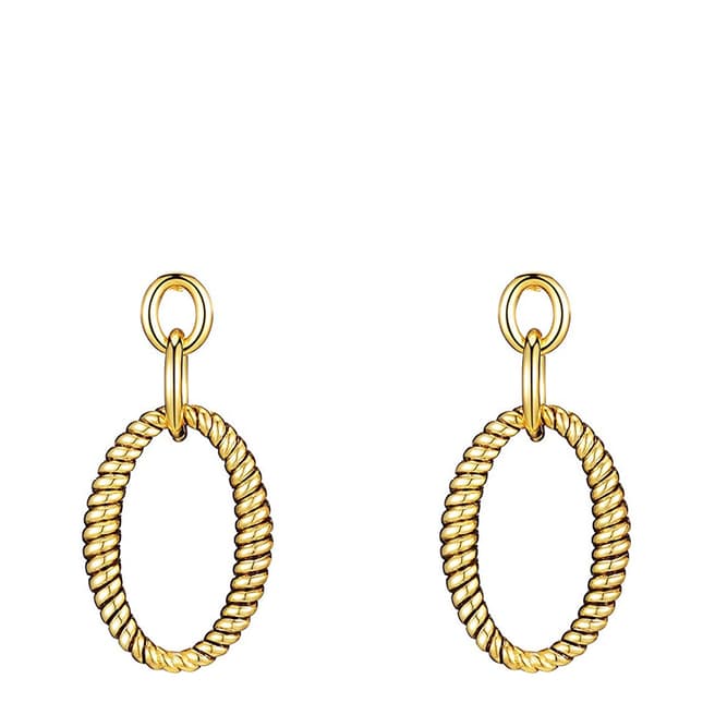 Chloe Collection by Liv Oliver 18K Gold Textured Drop Earrings