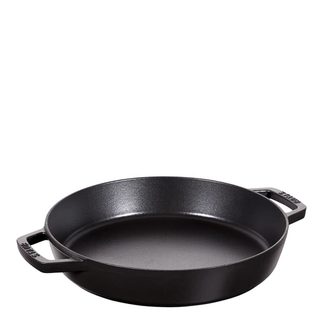 Staub Black Round Cast Paella Pan, 34cm