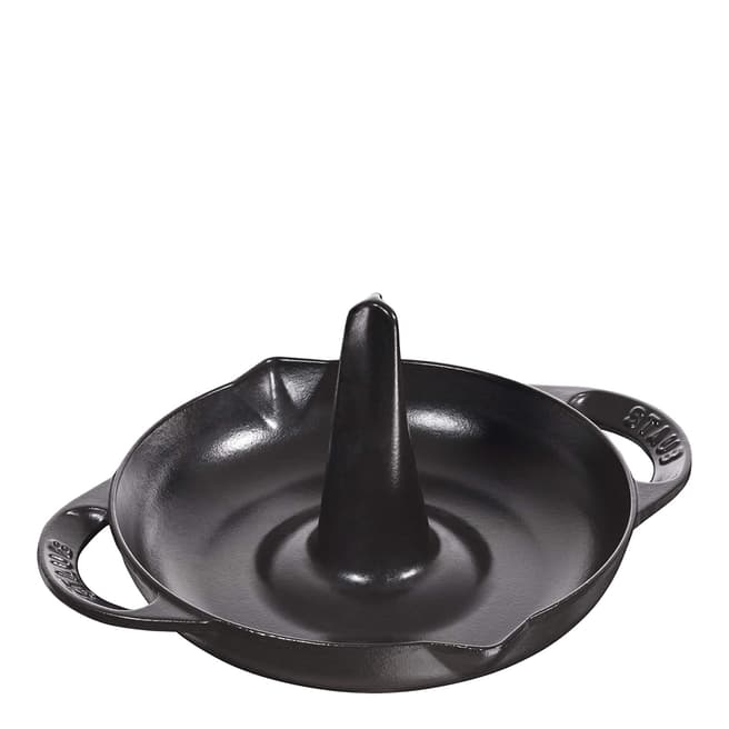 Staub Black Round Cast Iron Roaster, 24cm
