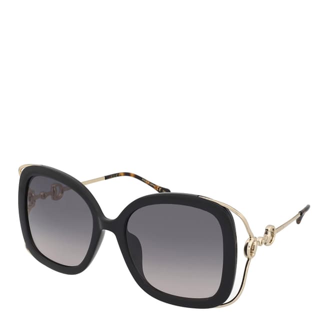 Gucci Women's Gucci Black/Gold Detail Sunglasses 56 mm