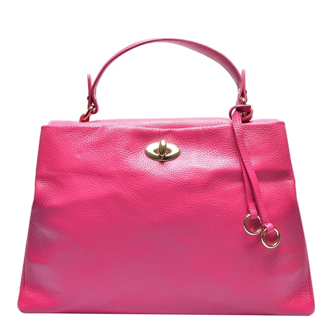 Luisa Vannini Magenta Leather Handbag