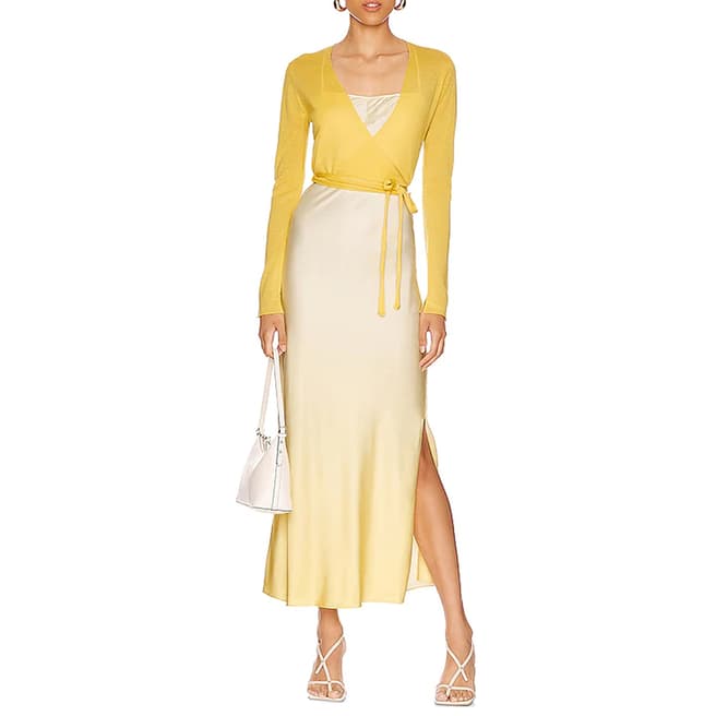 AllSaints Yellow 2-In-1 Ombre Merino Wool Slip Dress