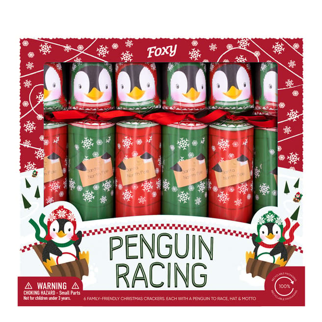 Celebration Crackers Set of 6 Penguin Racing Crackers