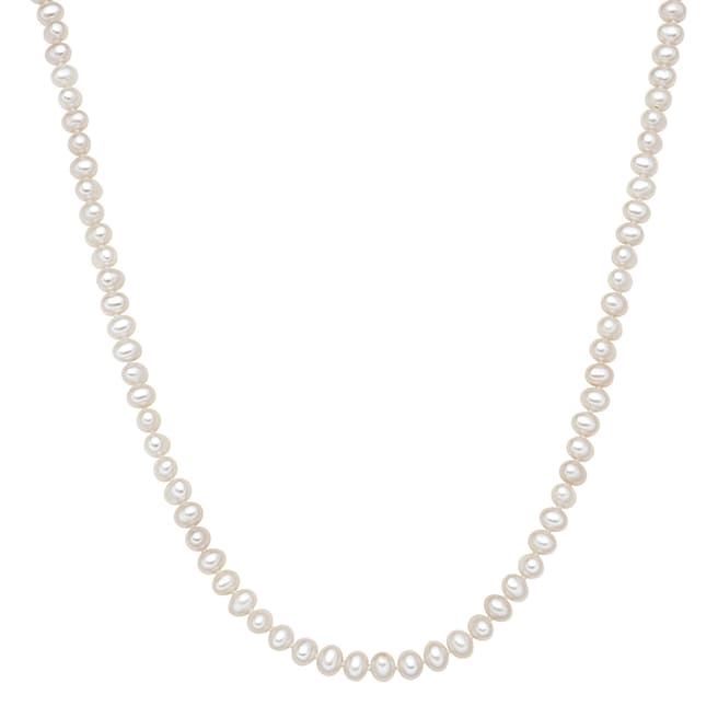 Perldor White Pearl Freshwater Cultured Pearl Necklace