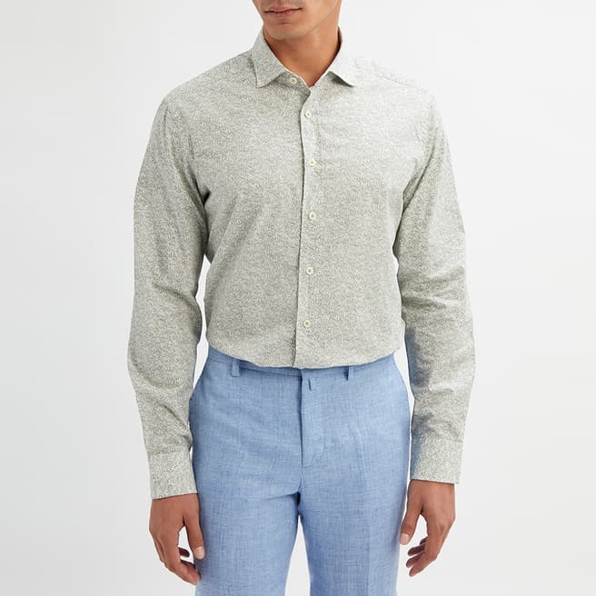 Hackett London Grey Printed Cotton Shirt