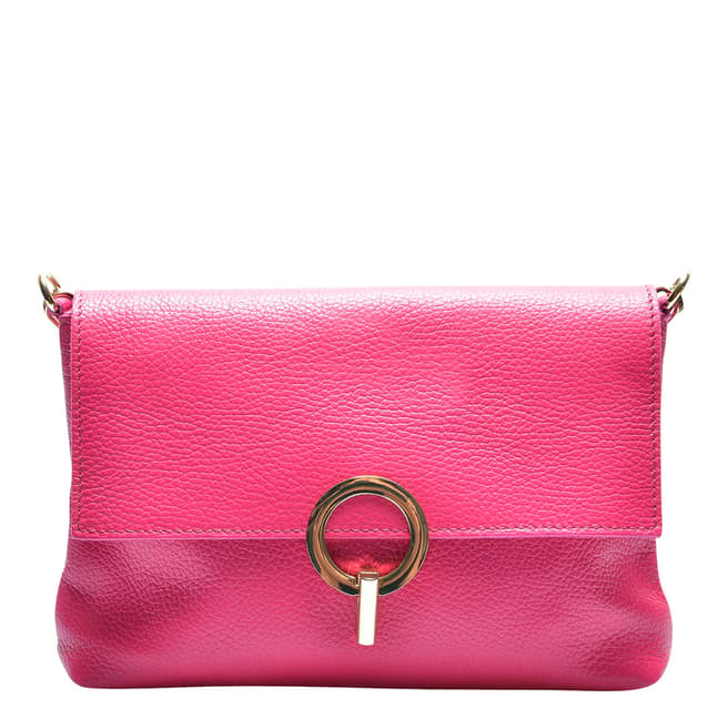 Carla Ferreri Pink Italian Leather Crossbody Bag