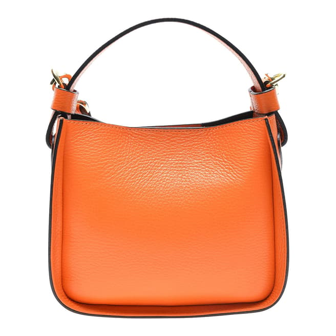 Carla Ferreri Orange Italian Leather Top Handle Bag