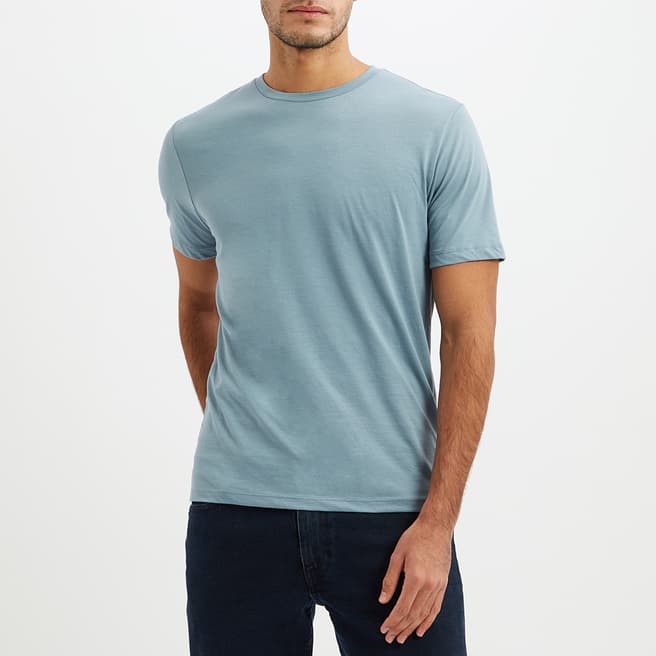 Reiss Blue Dawson Cotton Blend Jersey T-Shirt