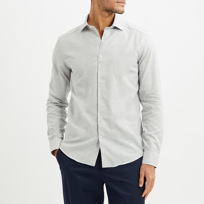 Reiss Soft Grey Zetterberg Casual Cotton Shirt