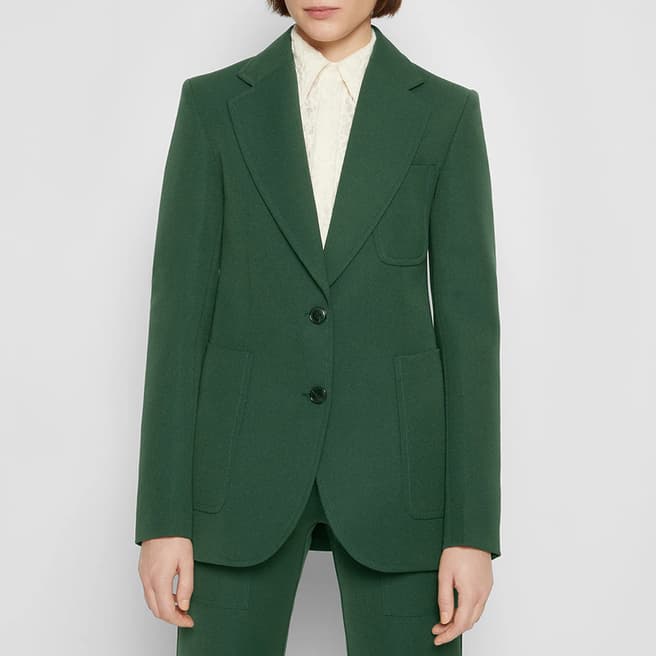 Victoria Beckham Green Wool Fitted Jacket