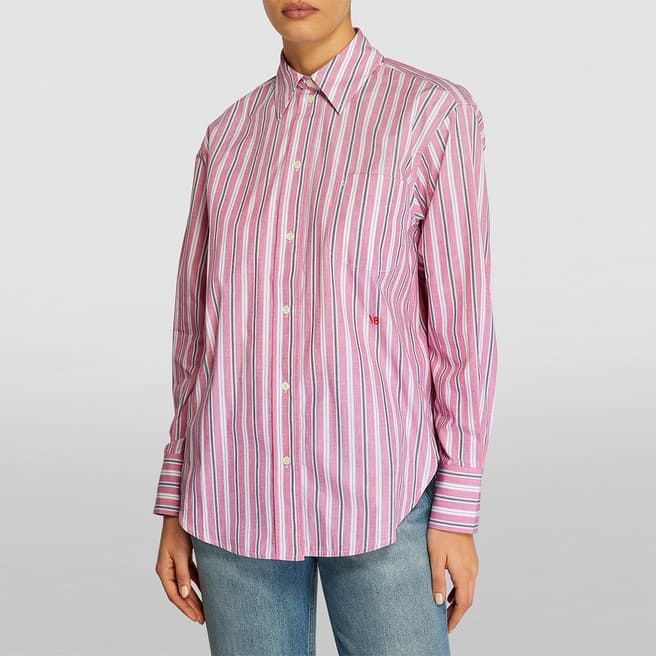 Victoria Beckham Pink Striped Long Sleeve Shirt