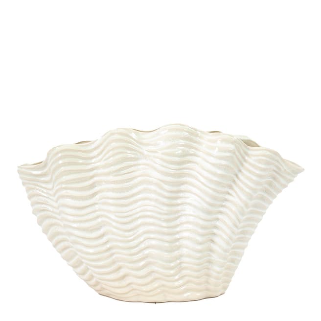 Gallery Living Clam Large Reactive Vase, White