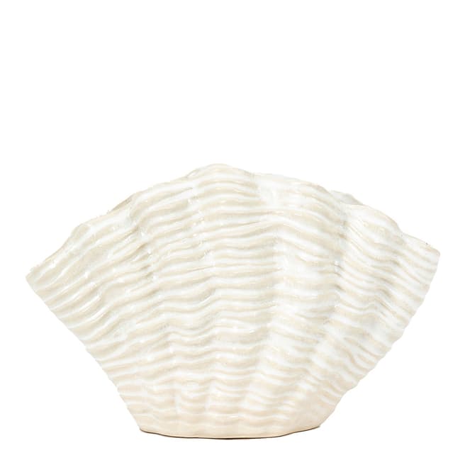 Gallery Living Clam Small Reactive Vase, White