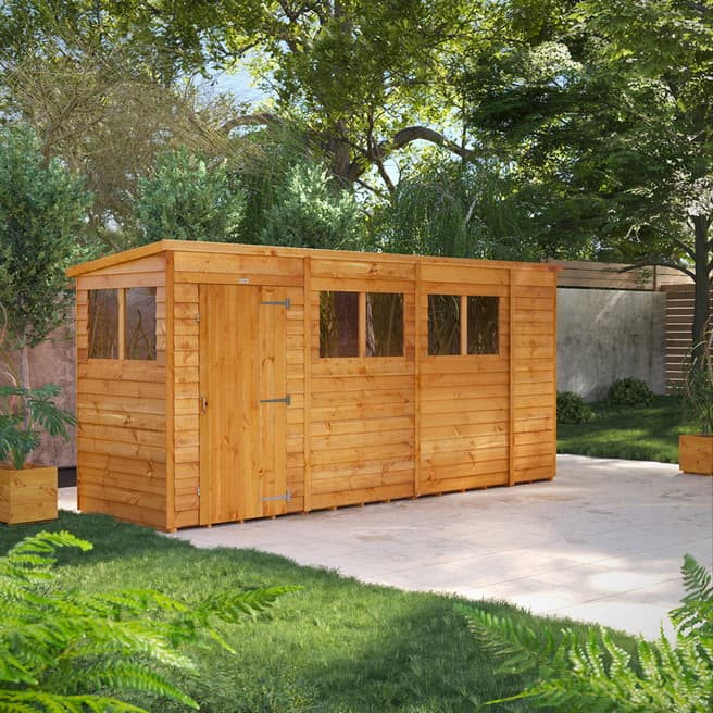 Power Sheds SAVE £125 - 14x4 Power Overlap Pent Shed