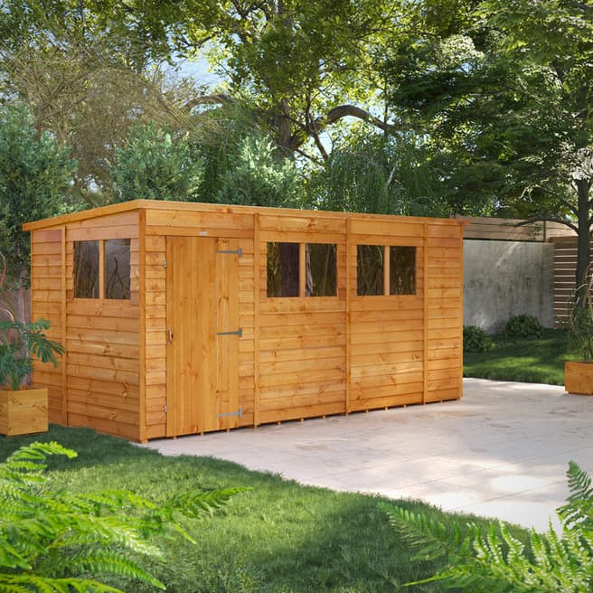 Power Sheds SAVE £140 - 14x6 Power Overlap Pent Shed