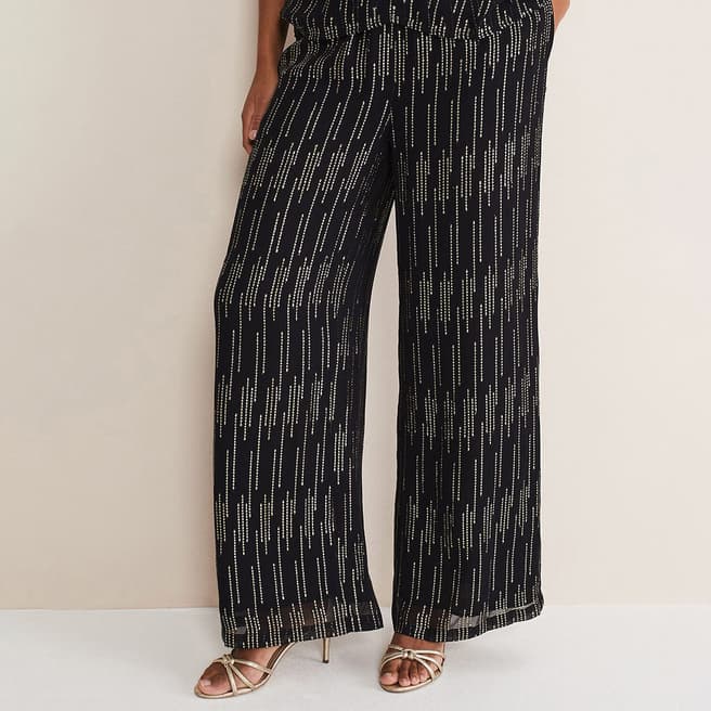 Phase Eight Black Printed Eula Trousers