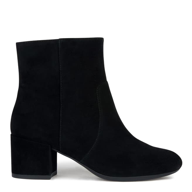 Geox Black Eleana Suede Ankle Boots