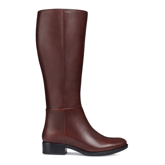 Geox Brown Felicity Leather Long Boots