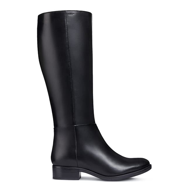 Geox Black Felicity Leather Long Boots