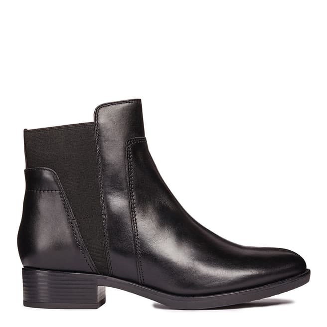 Geox Black Felicity Leather Ankle Boots