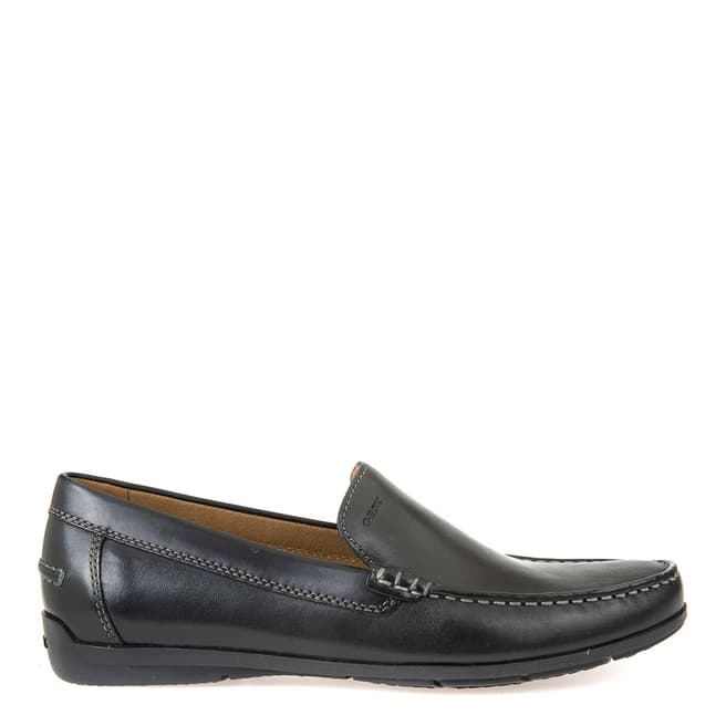 Geox Black Siron Leather Moccasins