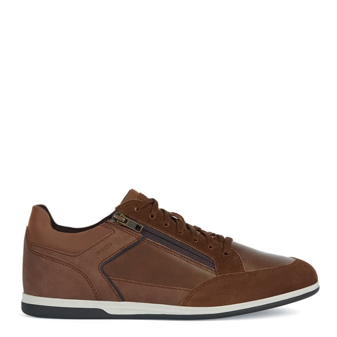 Geox Brown Cotto Renan Leather Trainers