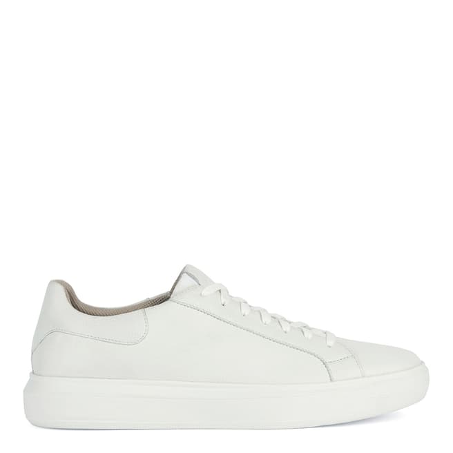 Geox White Deiven Leather Trainers
