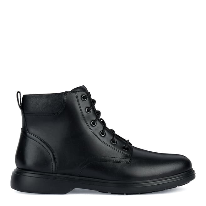 Geox Black Ottavio Leather Ankle Boots