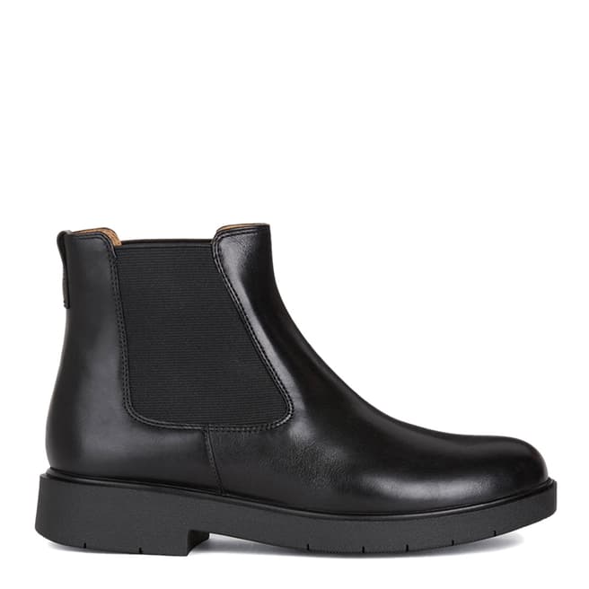 Geox Black Spherica Leather Ankle Boots